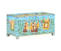 vidaXL Boîte de rangement peinte à la main 80x40x40cm Bois de manguier