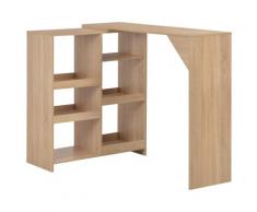 vidaXL Table de bar avec tablette amovible Chêne 138x39x110 cm