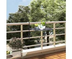 vidaXL Table de balcon Noir 60x40 cm Acier