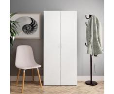 vidaXL Armoire à chaussures Blanc 80 x 35,5 x 180 cm Aggloméré