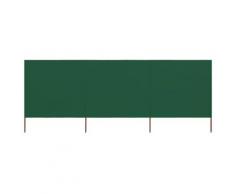vidaXL Paravent 3 panneaux Tissu 400 x 80 cm Vert