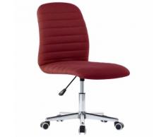 vidaXL Chaise pivotante de bureau Rouge bordeaux Tissu