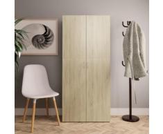 vidaXL Armoire à chaussures Chêne sonoma 80x35,5x180 cm Aggloméré