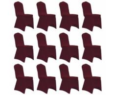 vidaXL Housses élastiques de chaise Bordeaux 12 pcs