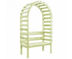 vidaXL Pergola de jardin avec banc 130x60x230 cm Pin imprégné
