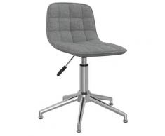 vidaXL Chaise pivotante de bureau Gris clair Tissu