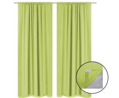 vidaXL Rideau occultant 2 pcs Double couche 140 x 175 cm Vert