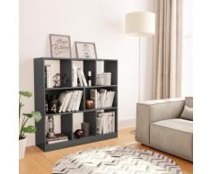 vidaXL Bibliothèque Gris brillant 97,5 x 29,5 x 100 cm Aggloméré