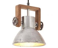 vidaXL Lampe suspendue industrielle 25 W Argenté Rond 19 cm E27