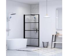 vidaXL Porte de douche Verre trempé 91x195 cm Noir