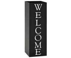 vidaXL Porte-parapluie Welcome Acier Noir