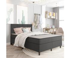 vidaXL Sommier tapissier Gris foncé Tissu 160x200 cm