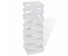 vidaXL Porte-parapluie carré à rangement Blanc Acier 48,5 cm