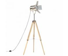 vidaXL Lampadaire à trépied Bois de manguier massif 140 cm