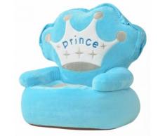 vidaXL Chaise en peluche pour enfants Prince Bleu