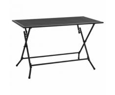 vidaXL Table pliable en maille 120x60x72 cm Acier Anthracite