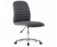 vidaXL Chaise pivotante de bureau Gris foncé Tissu