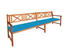 vidaXL Banc de jardin avec coussins 240 cm Bois solide d'acacia
