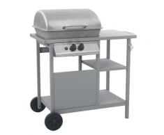 vidaXL Barbecue à gaz avec tablette à 3 couches Noir et argenté