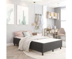 vidaXL Sommier tapissier Gris foncé Tissu 120x200 cm