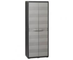 vidaXL Armoire de rangement de jardin avec 3 étagères Noir et gris