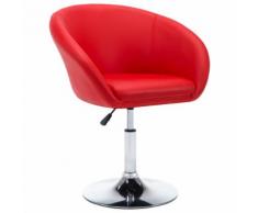 vidaXL Chaise pivotante de salle à manger Rouge Similicuir