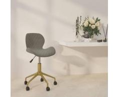 vidaXL Chaise pivotante de bureau Gris clair Velours