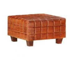 vidaXL Tabouret 1 place Brun roux Cuir véritable de chèvre