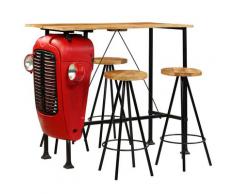 vidaXL Meuble de bar 5 pcs Bois massif de manguier 120x60x107 cm