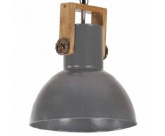 vidaXL Lampe suspendue industrielle 25 W Gris Rond Manguier 32 cm E27