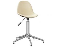 vidaXL Chaise pivotante de bureau Crème Tissu