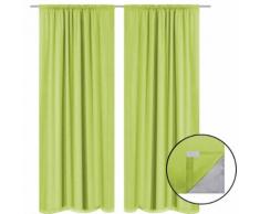vidaXL Rideau occultant 2 pcs Double couche 140 x 245 cm Vert