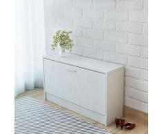 vidaXL Banc à chaussures 80 x 24 x 45 cm Blanc