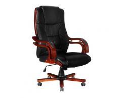 vidaXL Fauteuil direction cro?te de cuir noir design rétro L