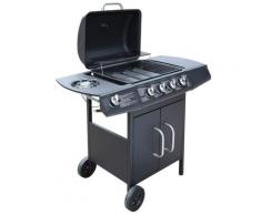 vidaXL Barbecue à gaz 4 + 1 zone de cuisson Noir