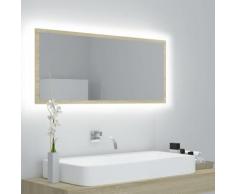 vidaXL Miroir LED de salle de bain Chêne sonoma 100x8,5x37cm Aggloméré