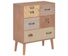 vidaXL Buffet avec 5 tiroirs Marron 60 x 30 x 78 cm MDF