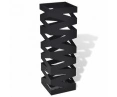 vidaXL Porte-parapluie carré Noir Acier 48,5 cm