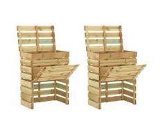 vidaXL Composteur de jardin à lattes 2 pcs 80x50x100 cm Pin imprégné