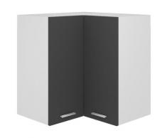 vidaXL Armoire d'angle suspendue Gris 57x57x60 cm Aggloméré