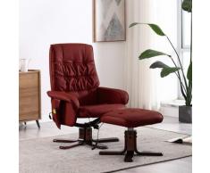 vidaXL Fauteuil de massage inclinable repose-pied Bordeaux Similicuir