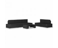 vidaXL Salon de jardin 6 pcs Résine tressée Noir