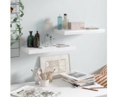 vidaXL Étagère murale flottante 2 pcs Blanc brillant 50x23x3,8 cm MDF