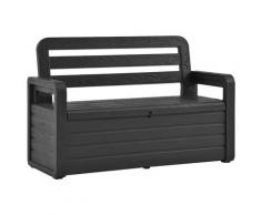 vidaXL Banc de rangement de jardin 132,5 cm Plastique Anthracite