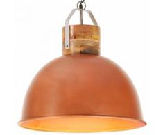 vidaXL Lampe suspendue industrielle Cuivre Rond 51 cm E27 Manguier