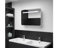 vidaXL Armoire de salle de bain à miroir LED 80x11x55 cm