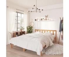 vidaXL Cadre de lit Marron miel Bois de pin massif 135x190cm UK Double