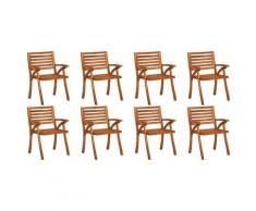 vidaXL Chaises de jardin 8 pcs Bois d'acacia solide