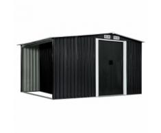 vidaXL Abri de jardin avec portes Anthracite 329,5x131x178 cm Acier