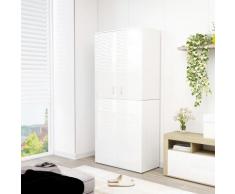 vidaXL Armoire à chaussures Blanc brillant 80x39x178 cm Aggloméré